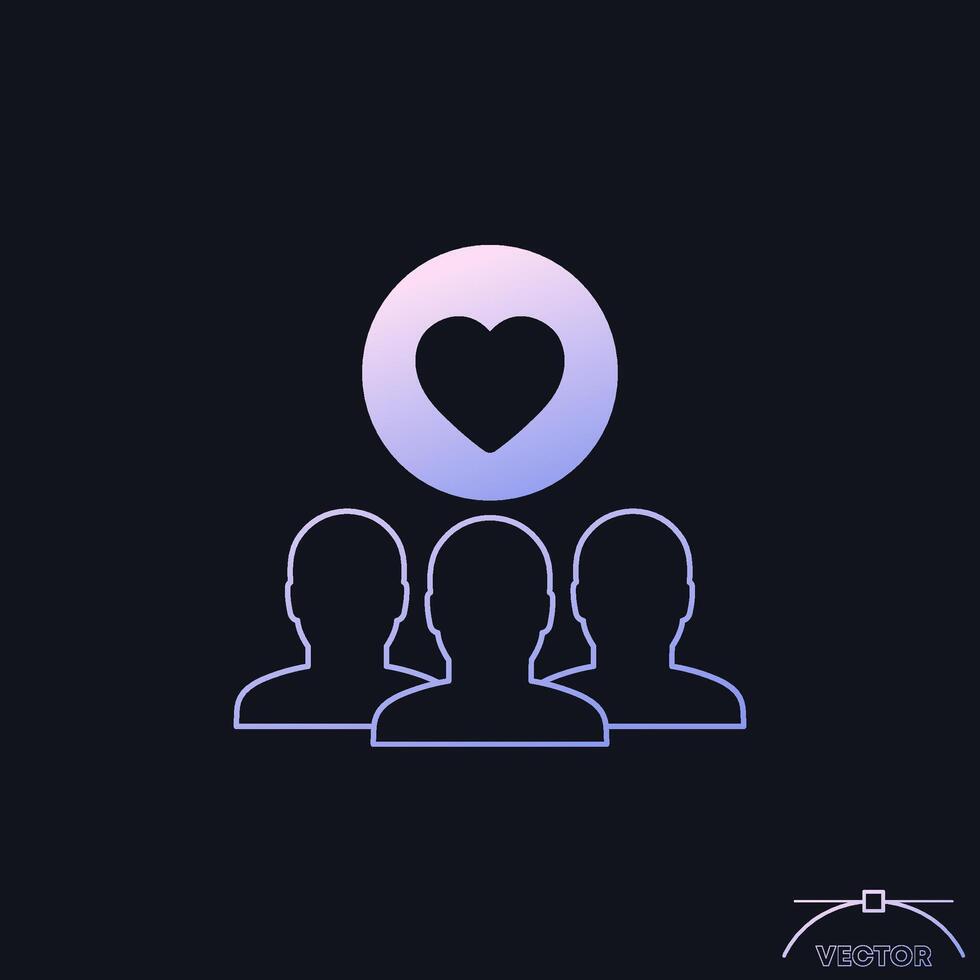 Happy customers, client retention icon with a gradient vector
