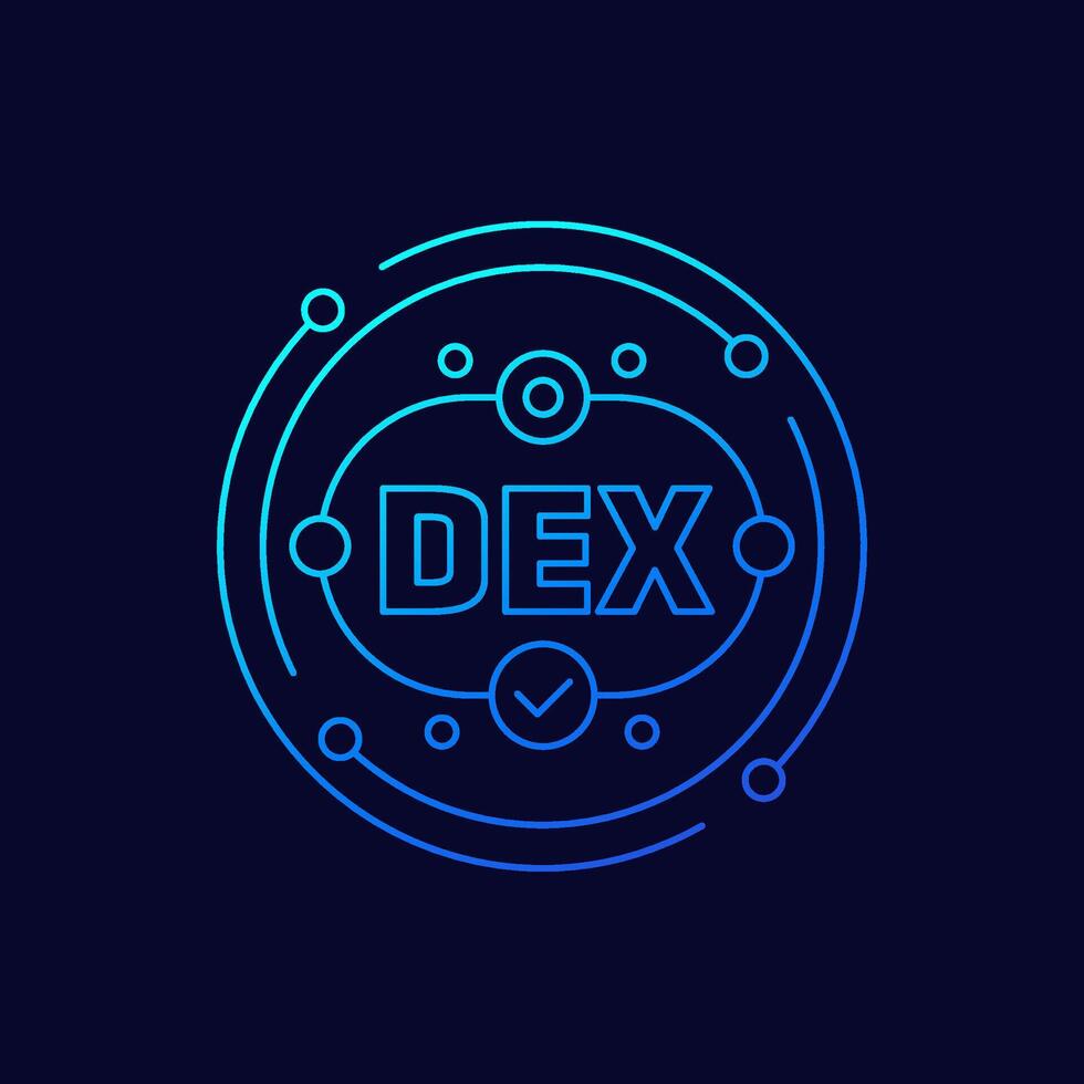 DEX icon, Decentralized exchanges linear design vector
