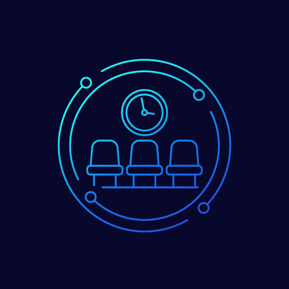Waiting room icon, linear design vector