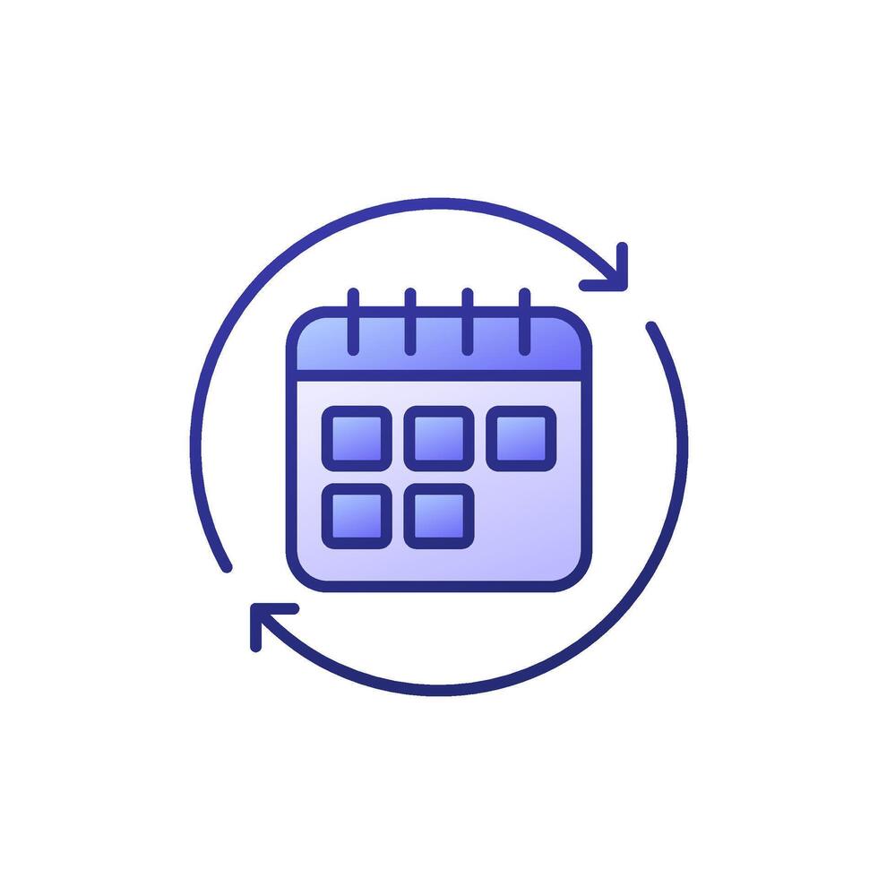 monthly subscription auto-renewal icon with outline vector