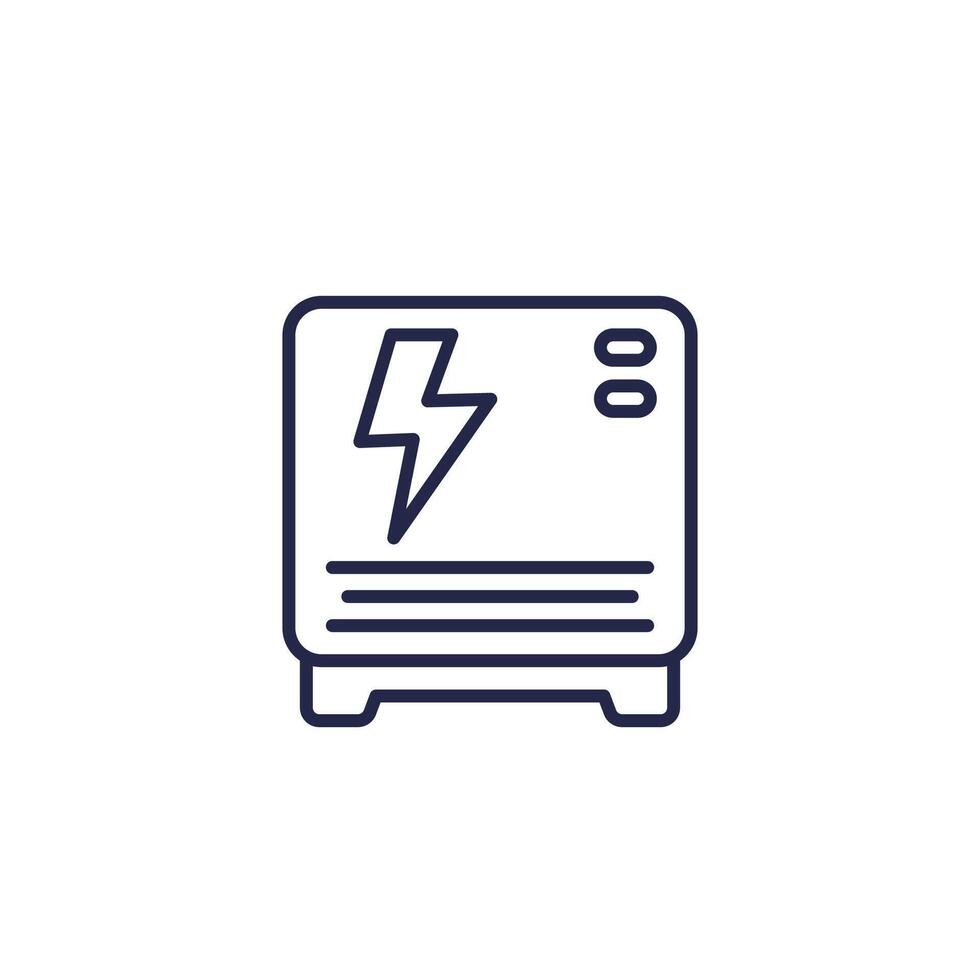 home battery icon, backup system line vector