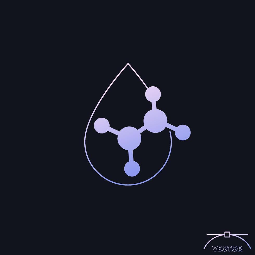 Acid drop icon with a gradient vector