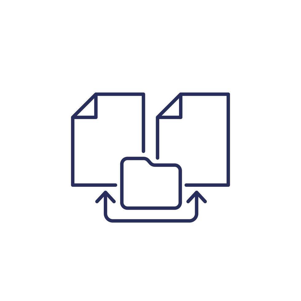 documents and file folder line icon vector