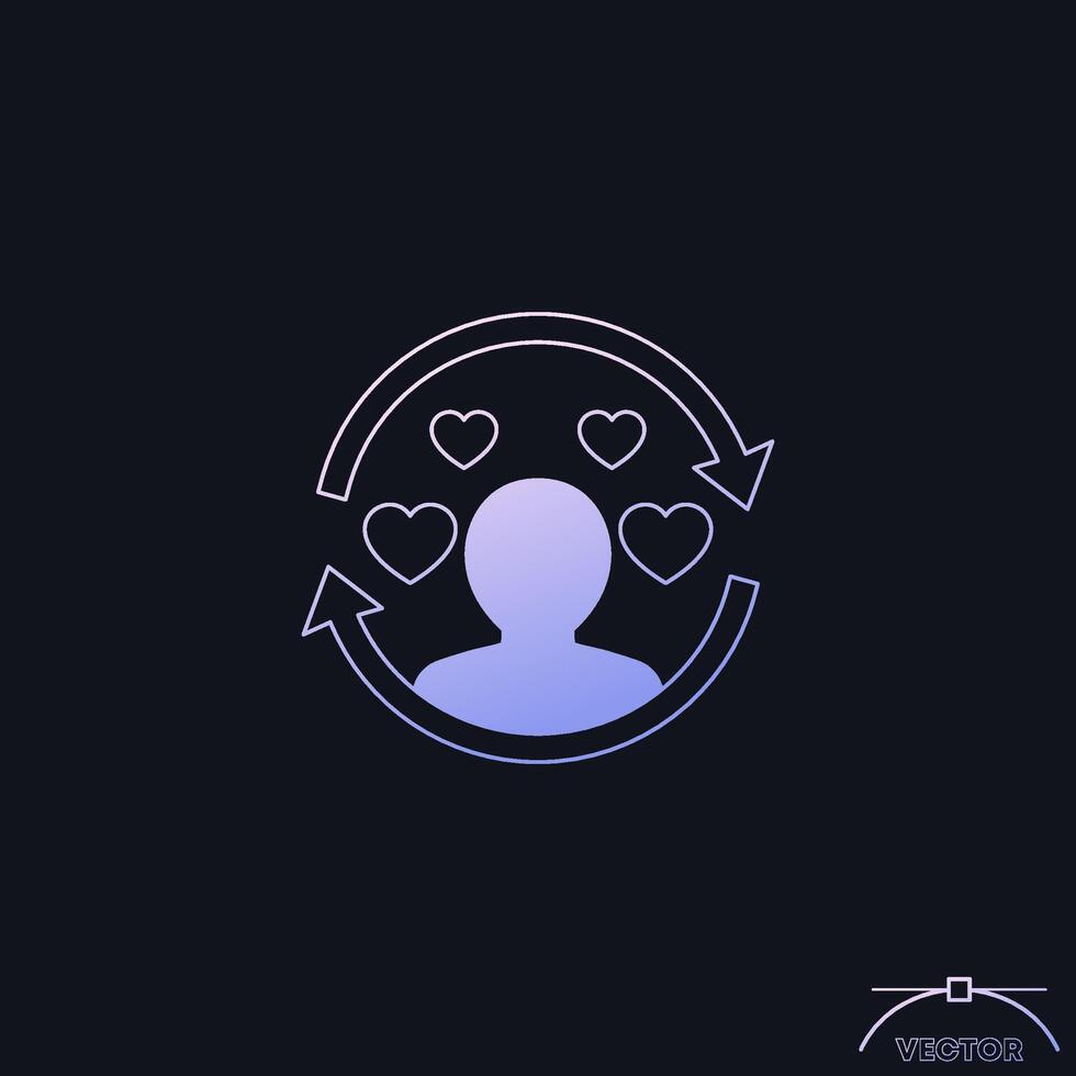 customer retention, client satisfaction icon, happy customers vector