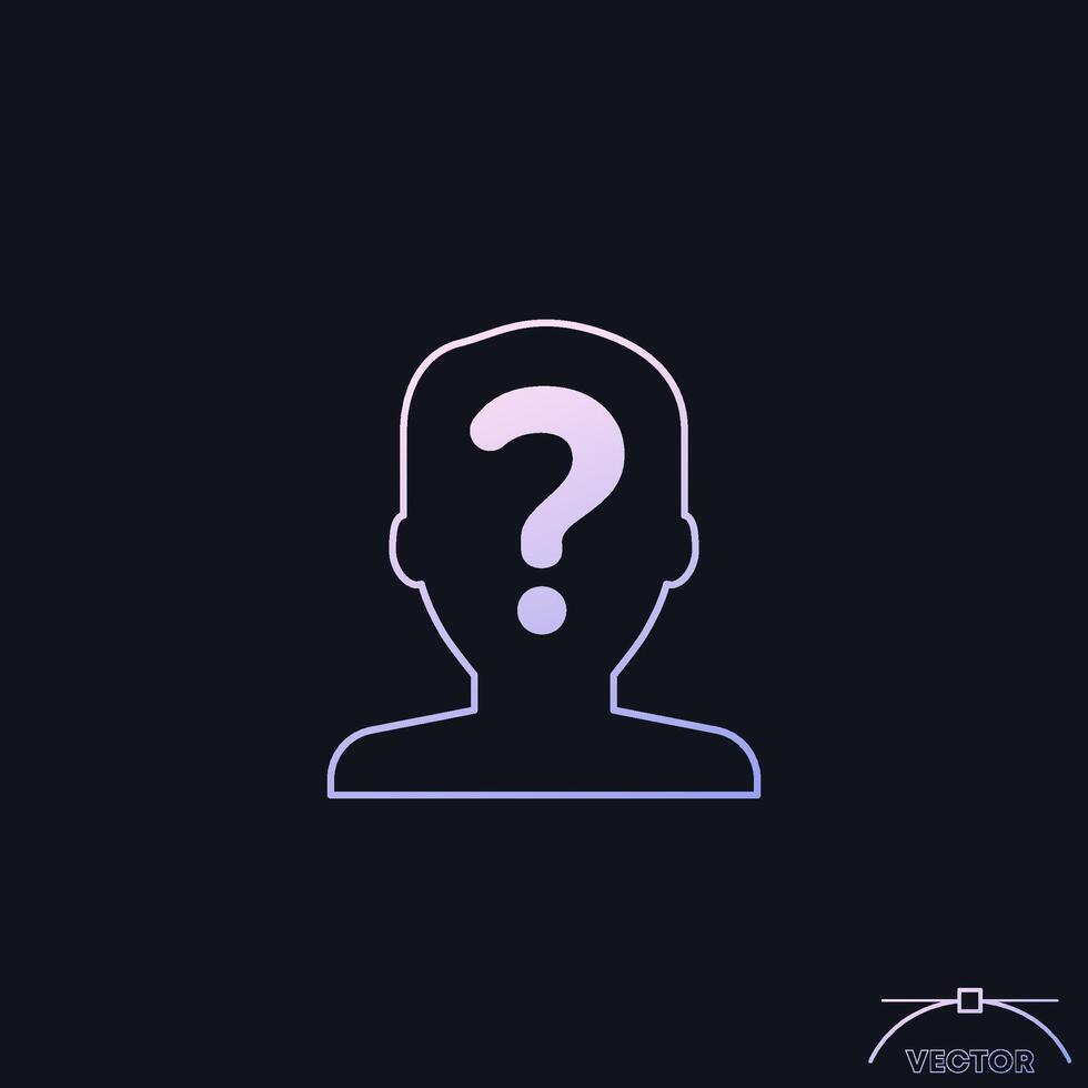 unknown person or user icon with gradient vector