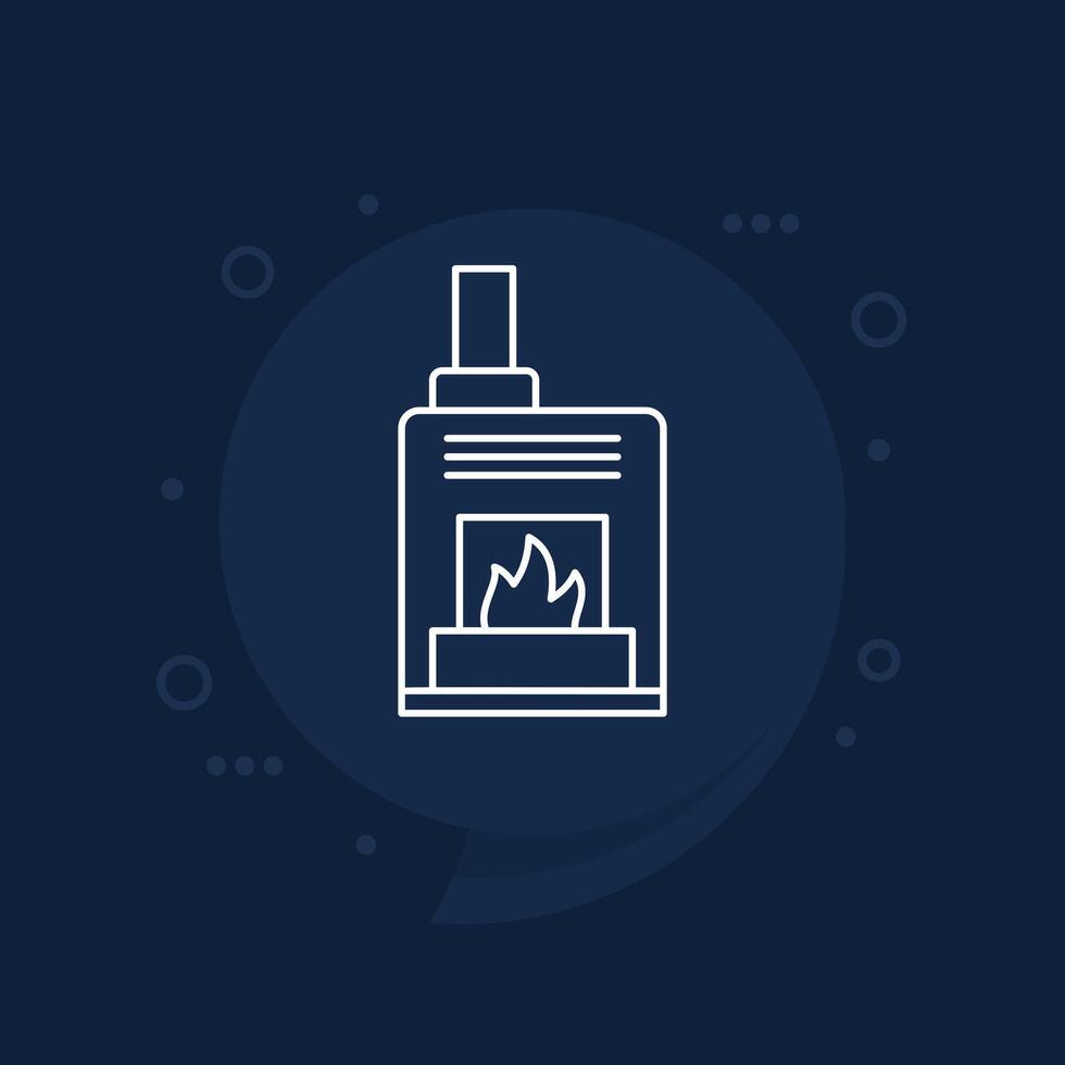 pellet stove icon, line vector