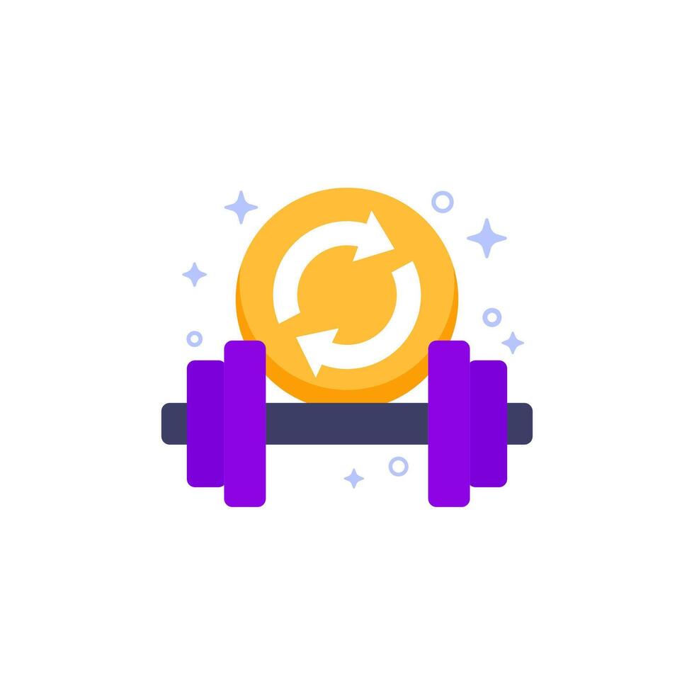 Circuit training icon, flat design vector