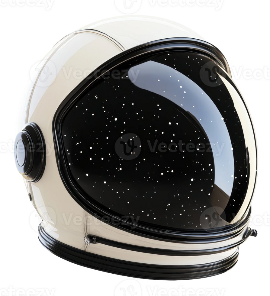 Astronaut helmet with a reflective visor design, cut out - stock . png