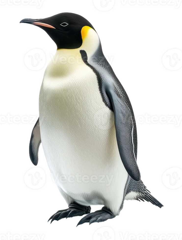 Emperor penguin standing, cut out - stock . png