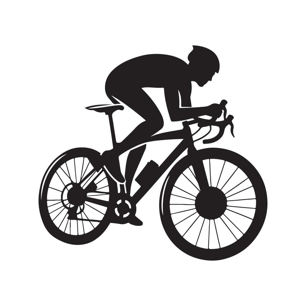 cycle art silhouette with with white background. vector