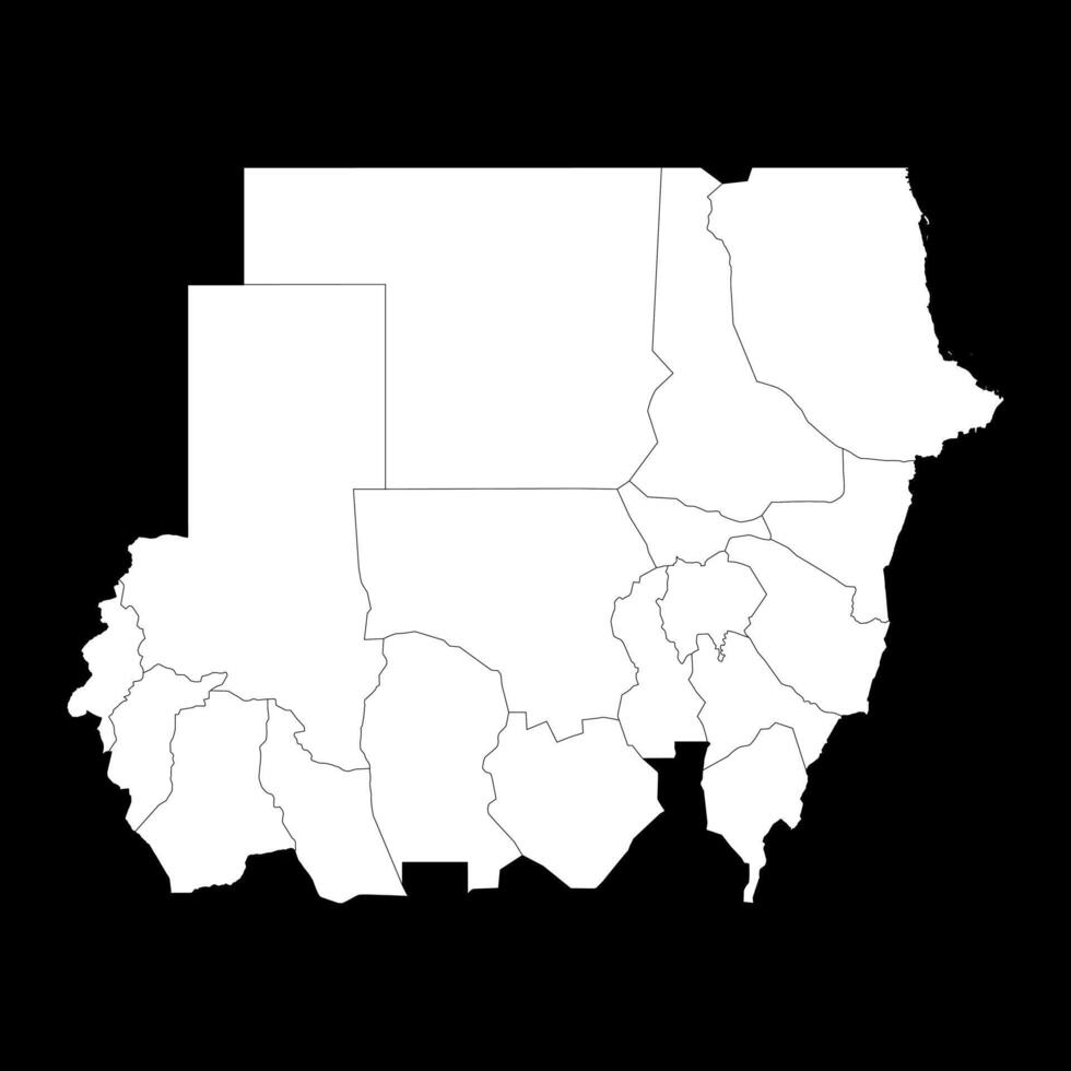 Sudan map with administrative divisions. illustration. vector