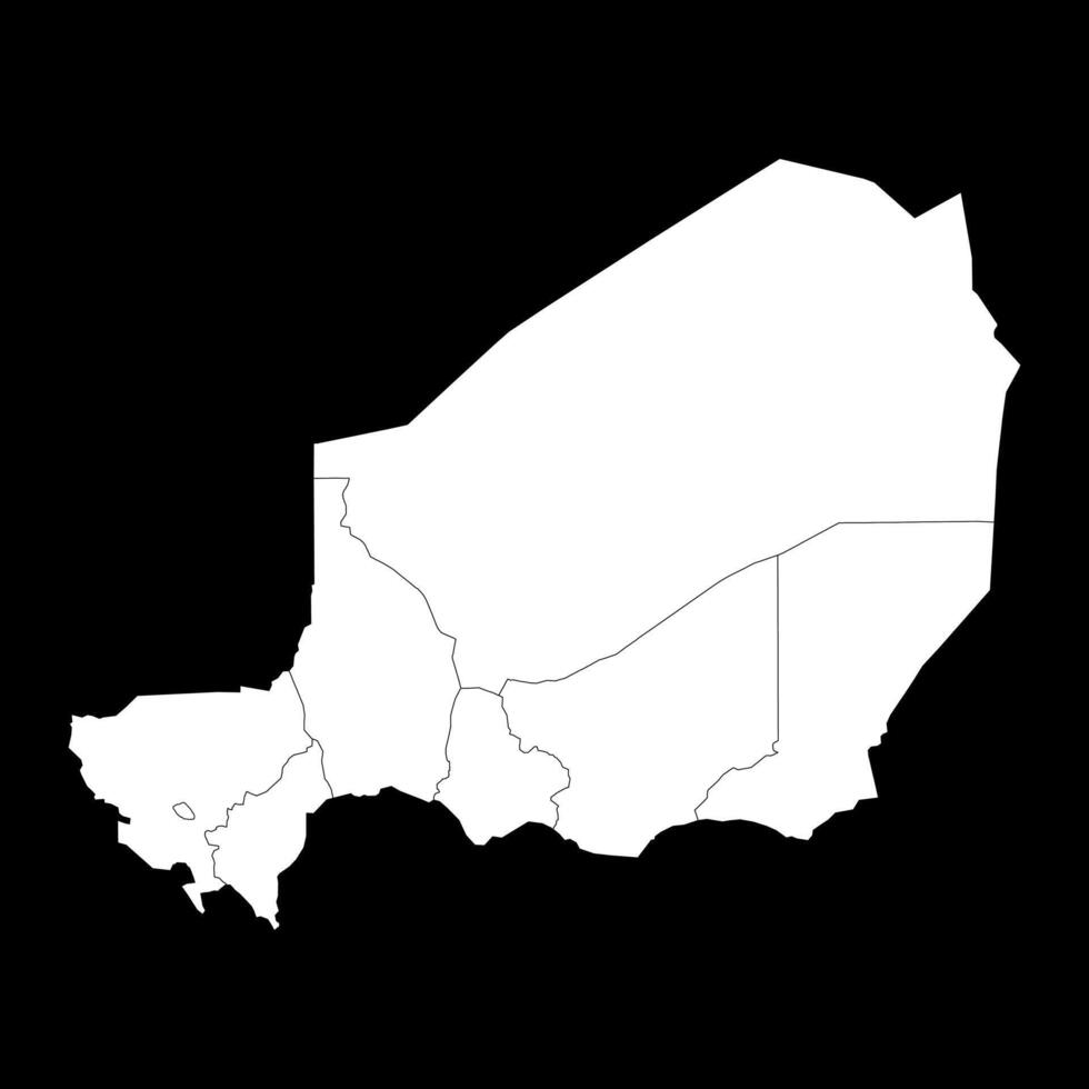 Niger map with administrative divisions. illustration. vector