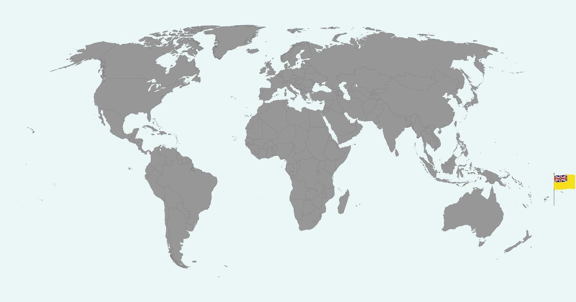 Pin map with Niue flag on world map. illustration. vector