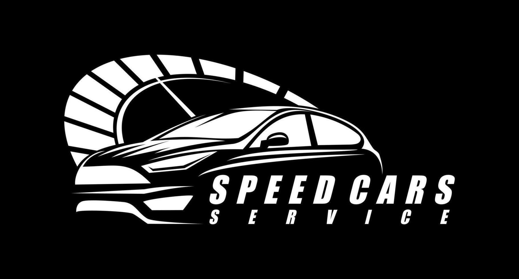 speed car illustration logo design concept art vector