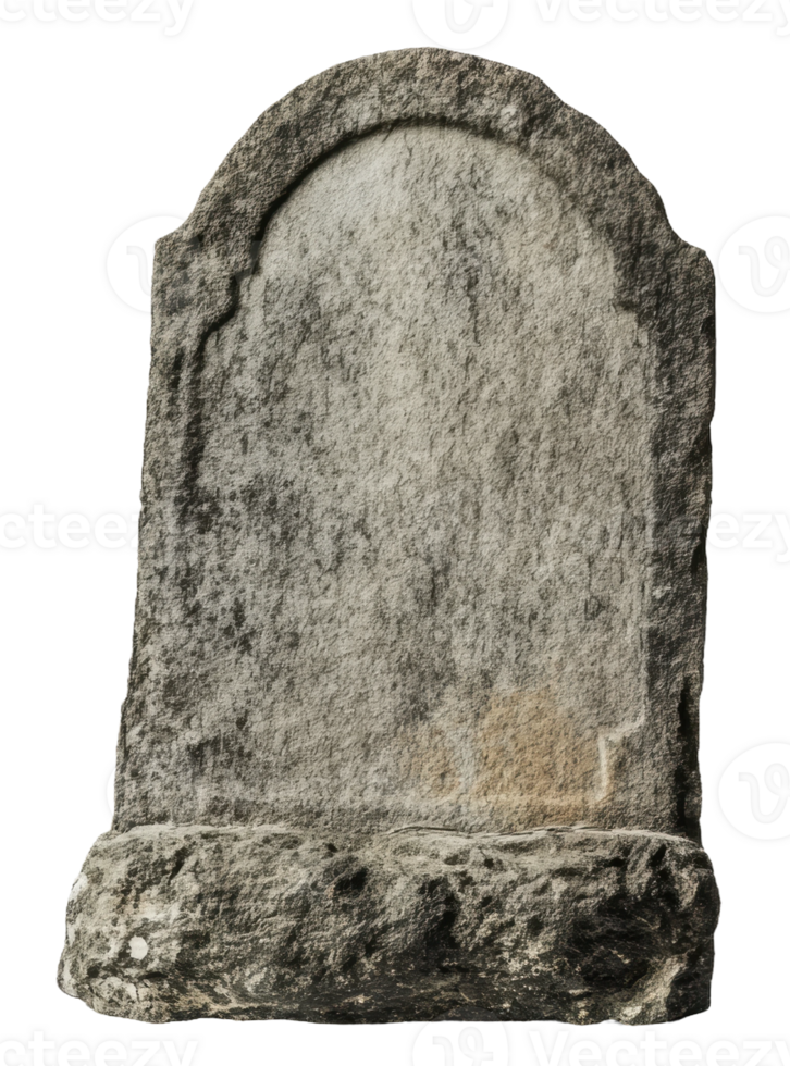 Old weathered gravestone in a cemetery, cut out - stock . png