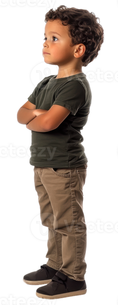 jong jongen staand vol vertrouwen in profiel visie, besnoeiing uit - voorraad . png