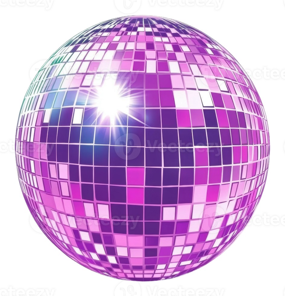 Shimmering disco ball at a vibrant party, cut out - stock . png