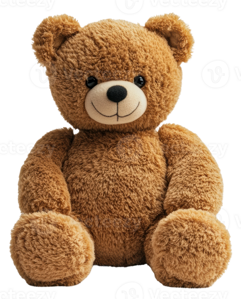 Cute teddy bear sitting, cut out - stock . png