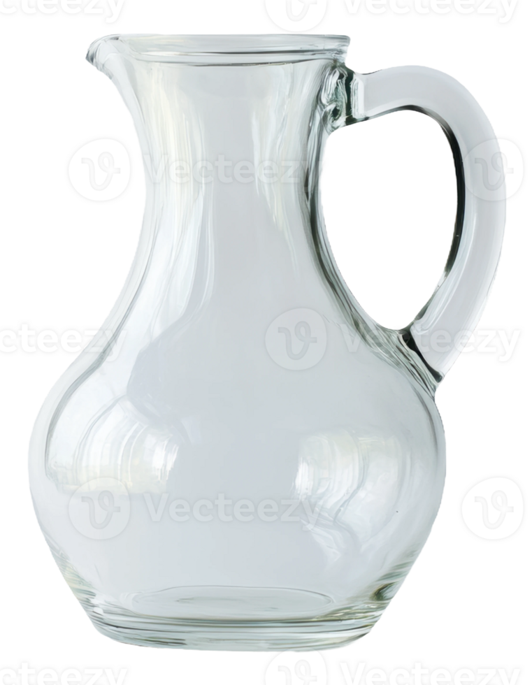 Clear glass pitcher, cut out - stock . png