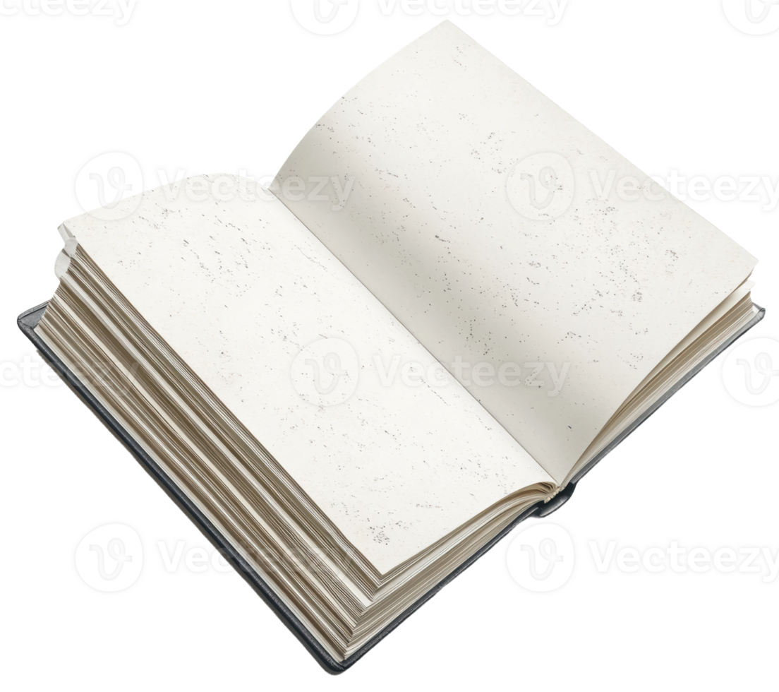 Open blank notebook, cut out - stock . png