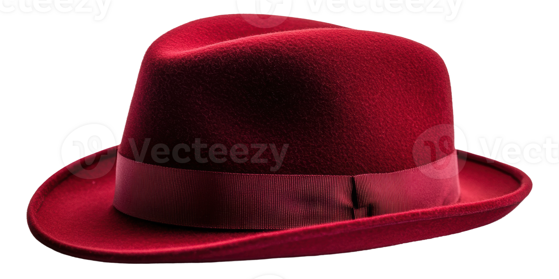 Red fedora hat, cut out - stock . png