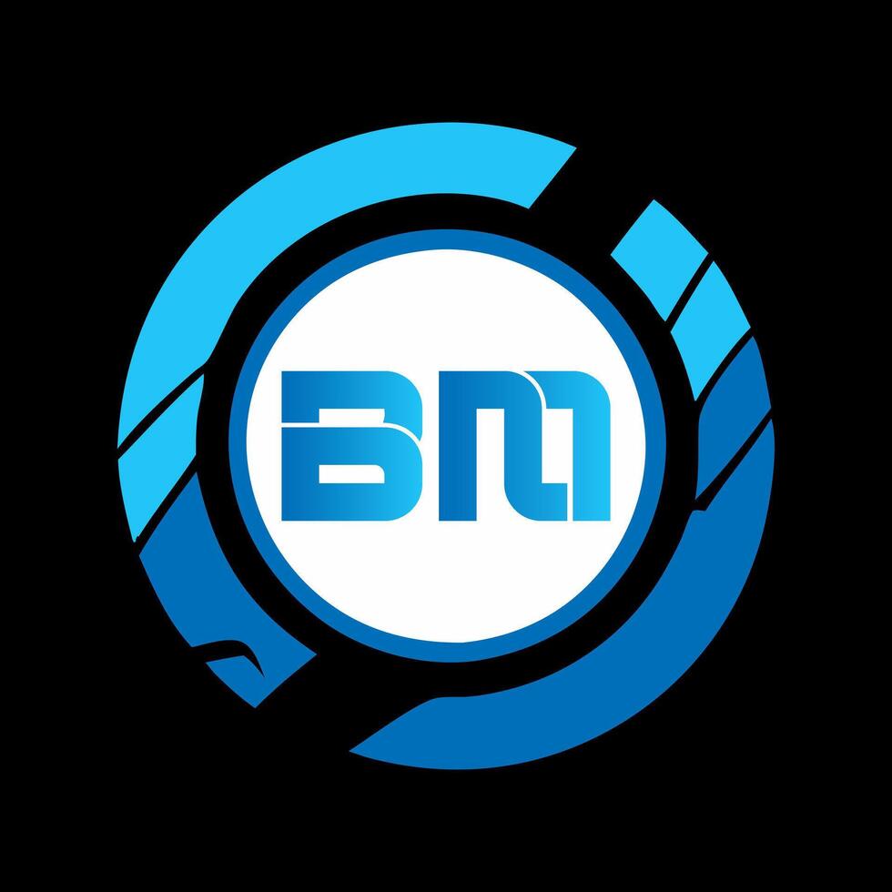 BM letter logo design with a circle shape. BM circle and cube shape logo design. BM hexagon logo template with white and black colors. BM monogram, business, BM real estate logo. vector