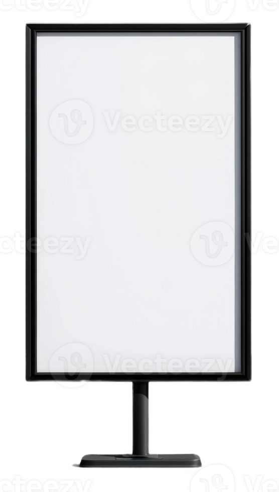 Blank sign on a stand in a public area, cut out - stock . png