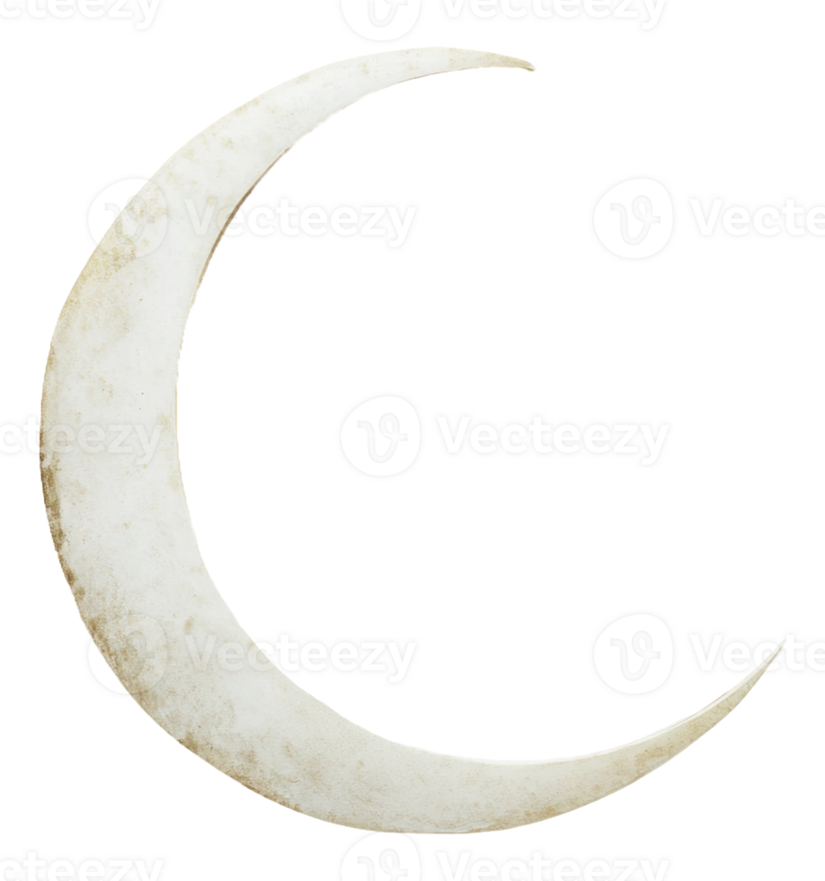 Crescent moon silhouette, cut out - stock . png