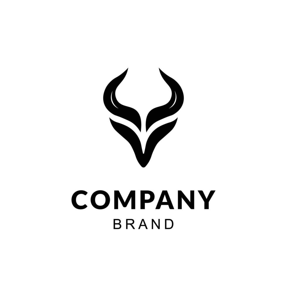 Modern Bull Horn Logo - Minimalist and Bold Design vector