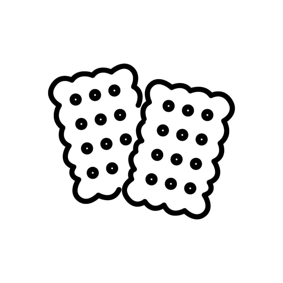 biscuit crackers icon in line style vector