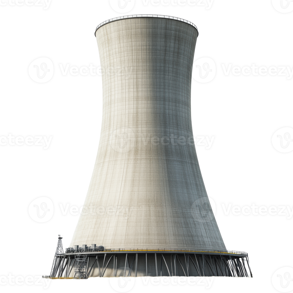 Cooling tower at a power plant during daytime png