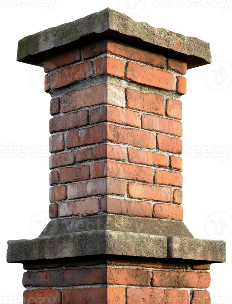 Brick chimney, cut out - stock . png