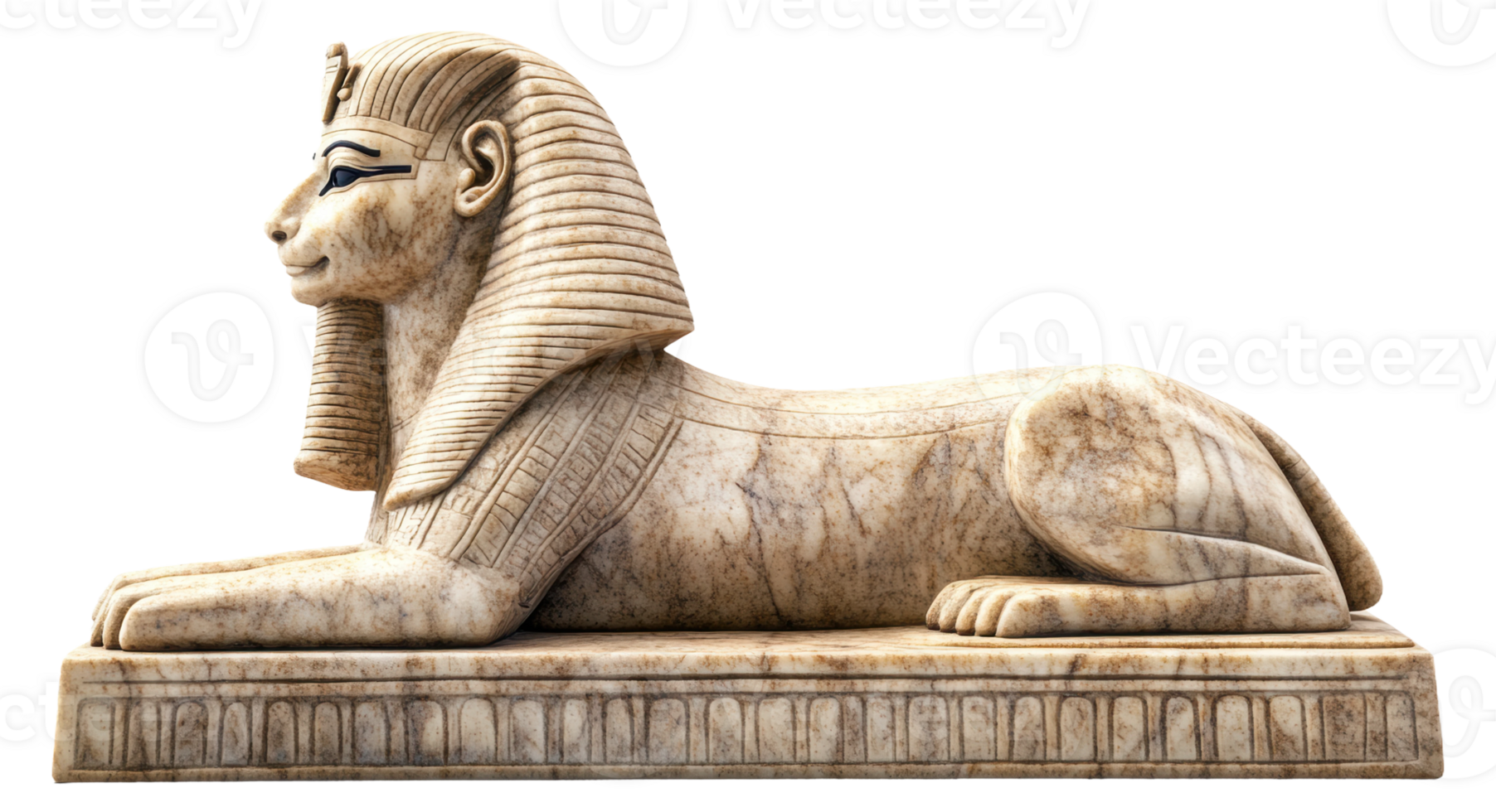 A detailed sculpture of a sphinx located in ancient Egypt, showcasing artistry and historical significance, cut out - stock . png