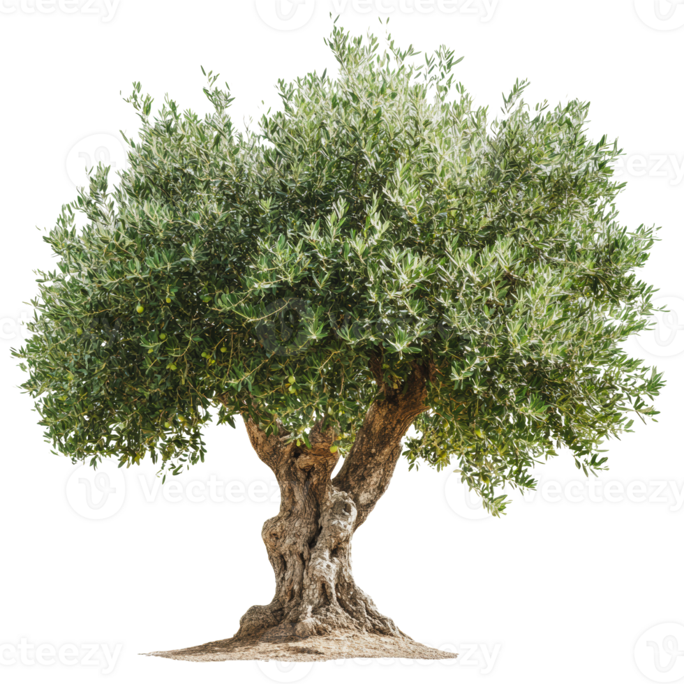 Old olive tree in a sunny field png