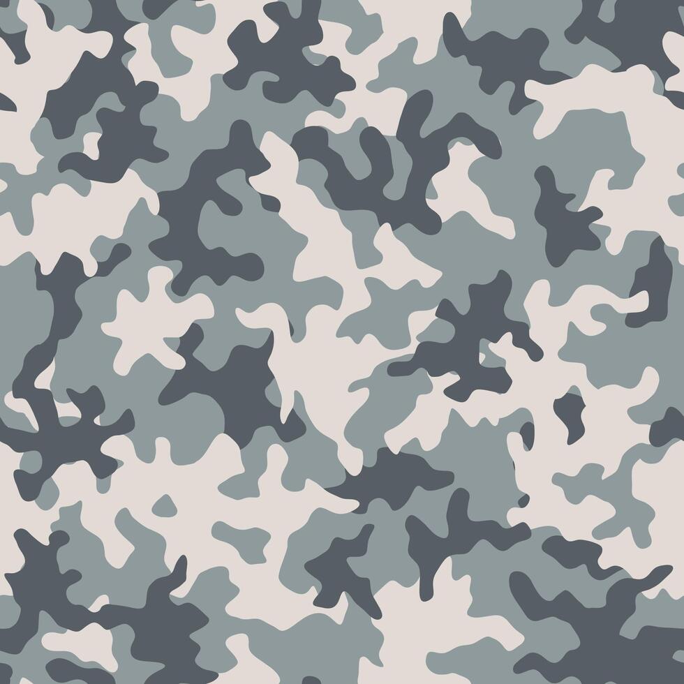 Camouflage background, seamless pattern. Splashes masking camo repeat print. Grey black and white vector