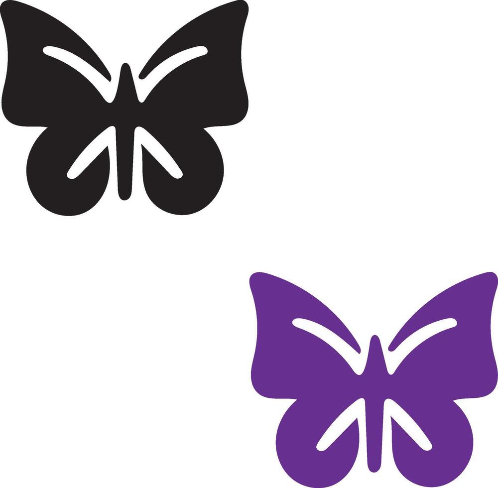 Symmetry in Flight, Dual-Hue Butterfly Silhouettes vector