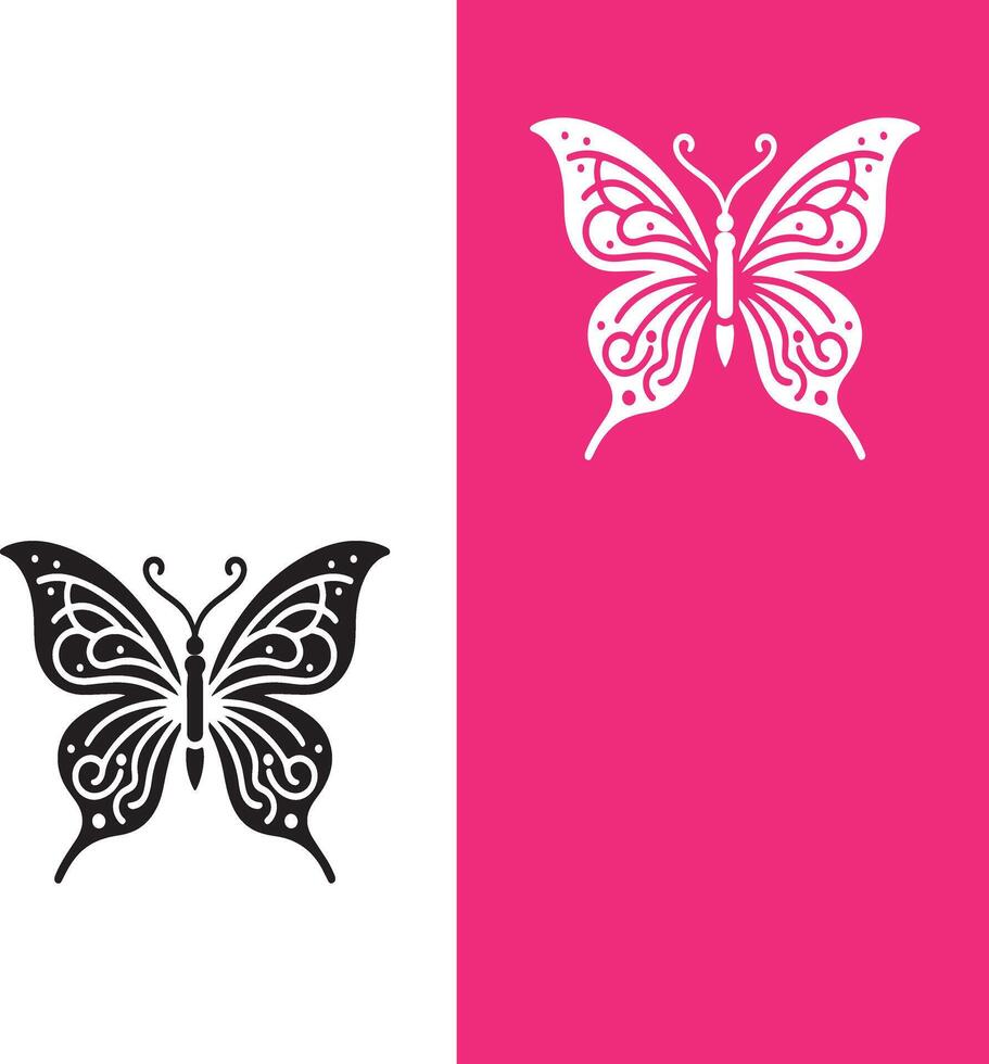 Symmetry in Contrast- The Tale of Two Butterflies vector