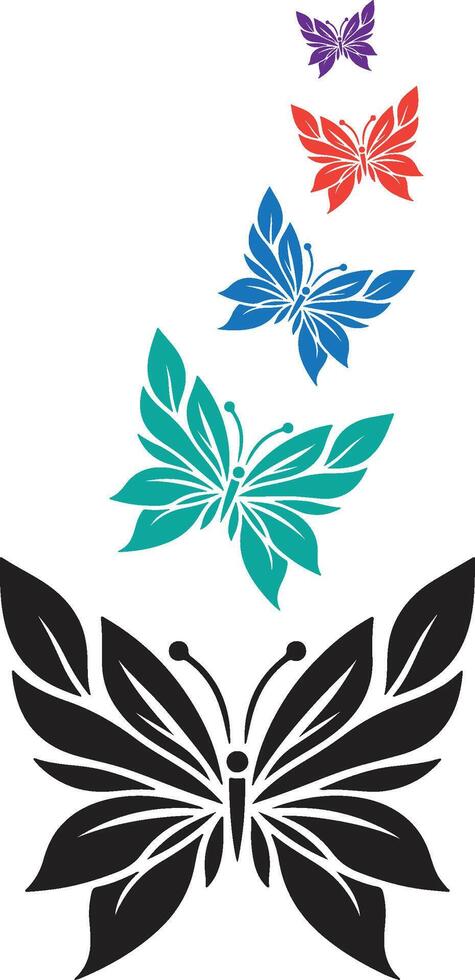 Ascension of Colors- Butterfly Gradient in Flight vector