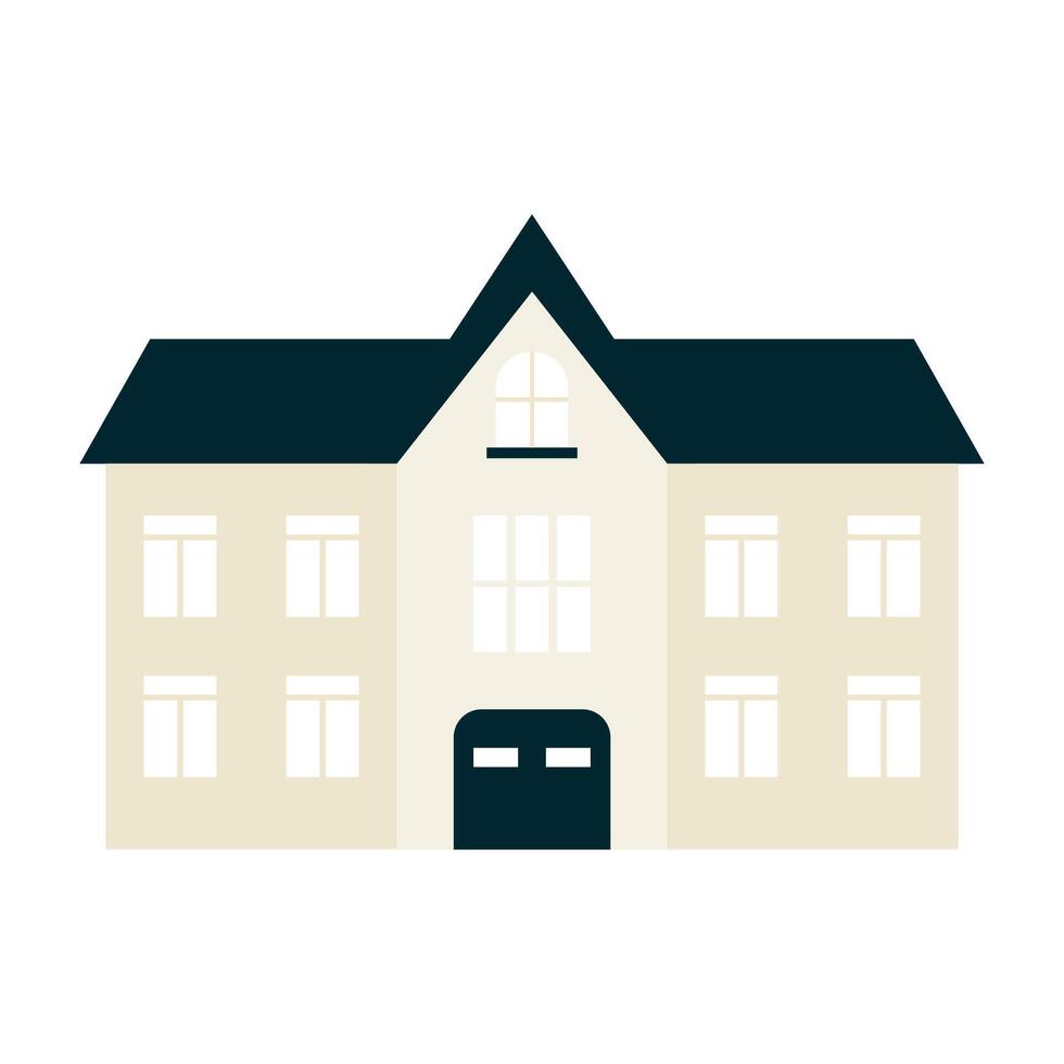 Small and big flat cartoon houses. Isolated and Cute bright children illustration. vector