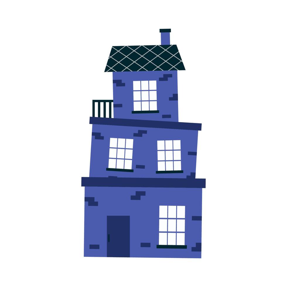 Residential and city houses flat cartoon illustrations. City architecture, stores retro and modern buildings. Exterior. vector