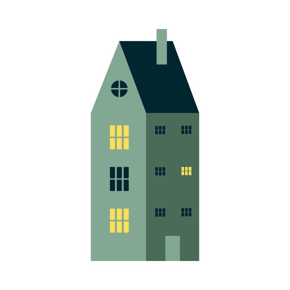 Residential and city houses flat cartoon illustrations. City architecture, stores retro and modern buildings. Exterior. vector