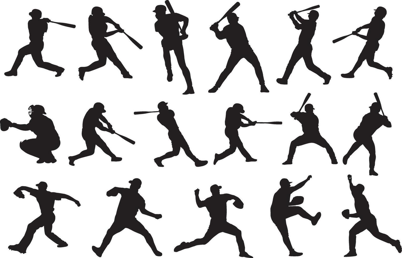 Baseball Players, Baseball Silhouette, Softball File vector