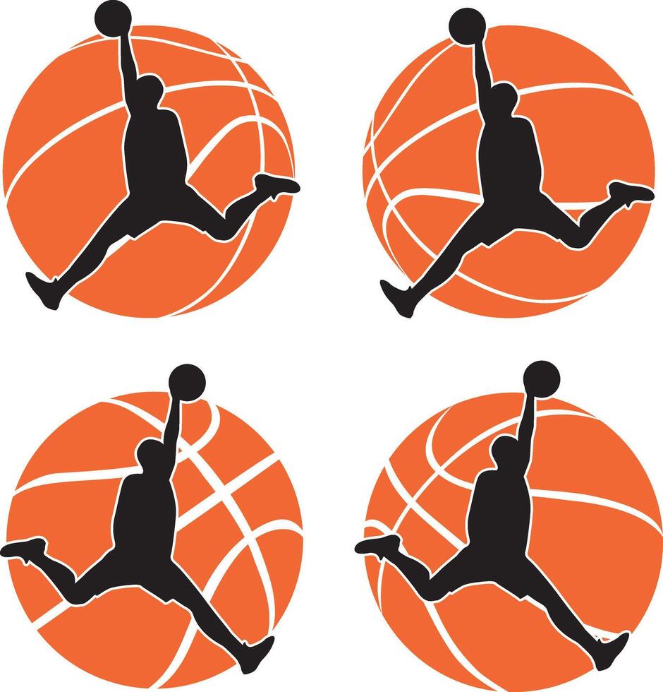 Basketball Cut Files, Basketball Clipart, Basketball Player Silhouette vector