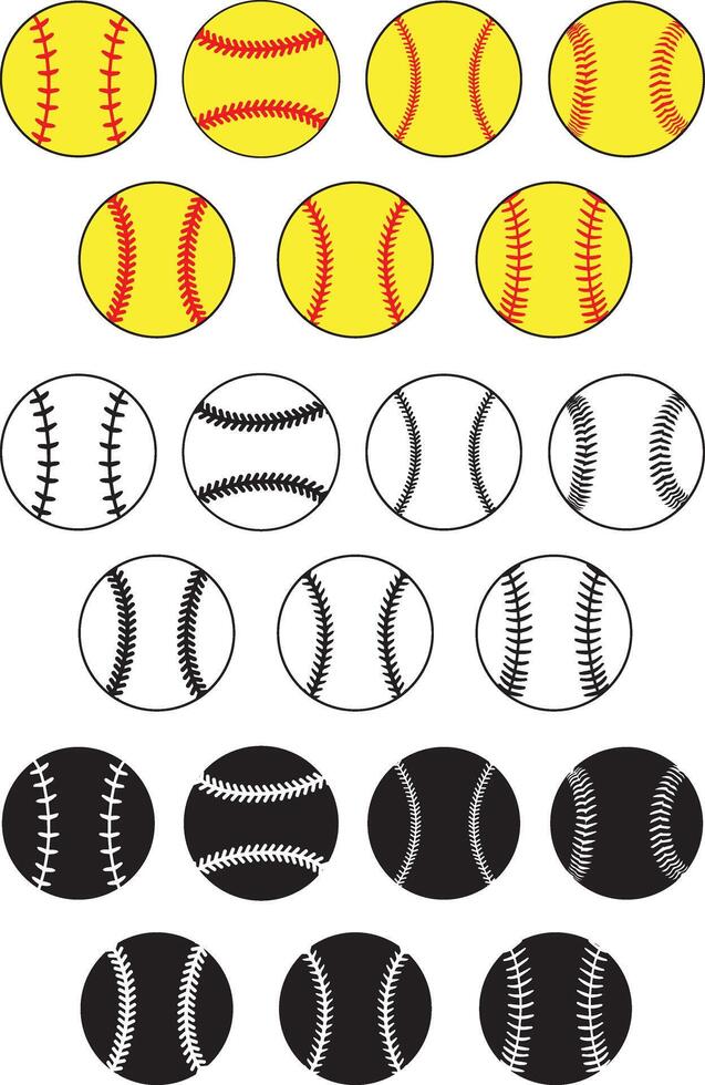 Softball, Baseball Cut File, Sport, Ball Clipart vector
