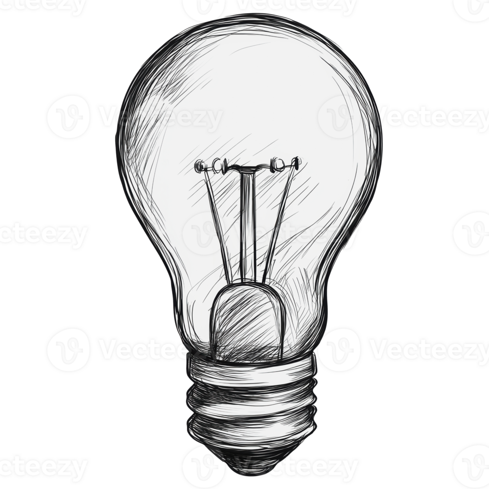 Sketch of a classic light bulb design png