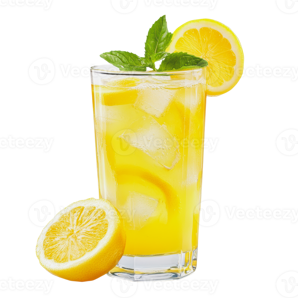 Refreshing lemonade with mint and lemon slices png