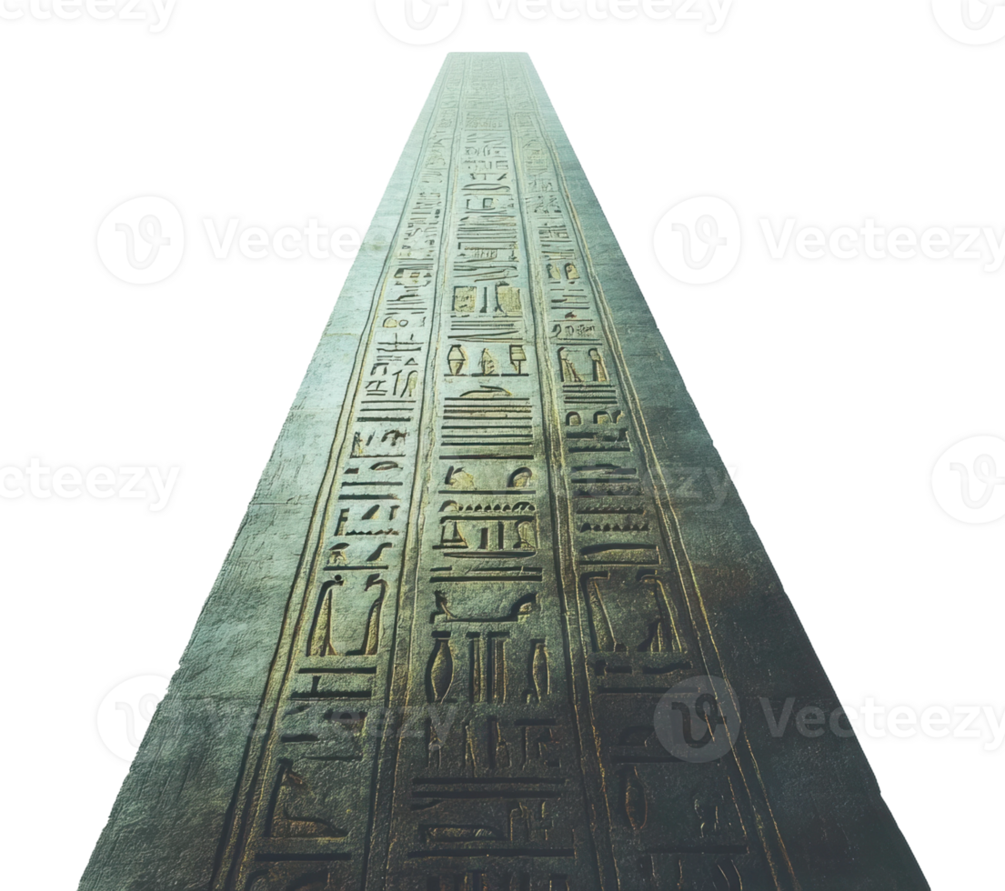Ancient stone tablet covered in hieroglyphics, cut out - stock . png