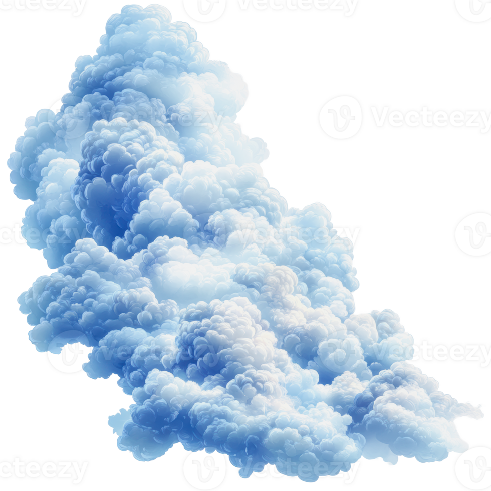 Blue fluffy cloud formation in bright daylight png
