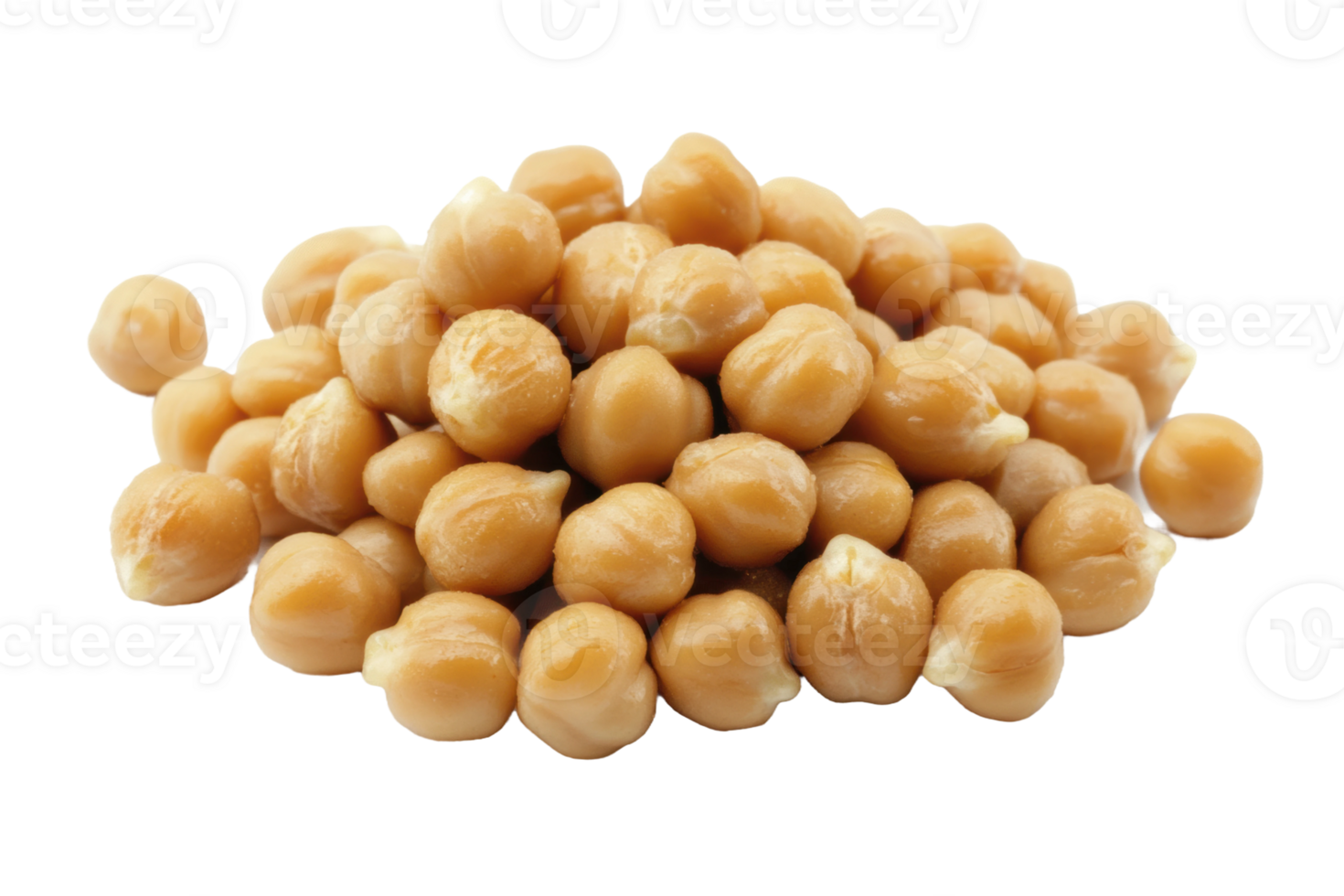 Dried chickpeas in a natural arrangement, cut out - stock . png