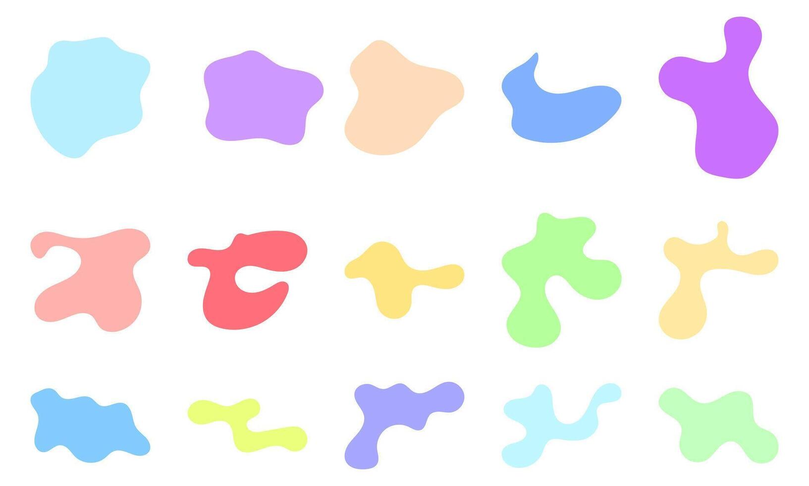 pastel colorful fluid shapes design elements collection vector
